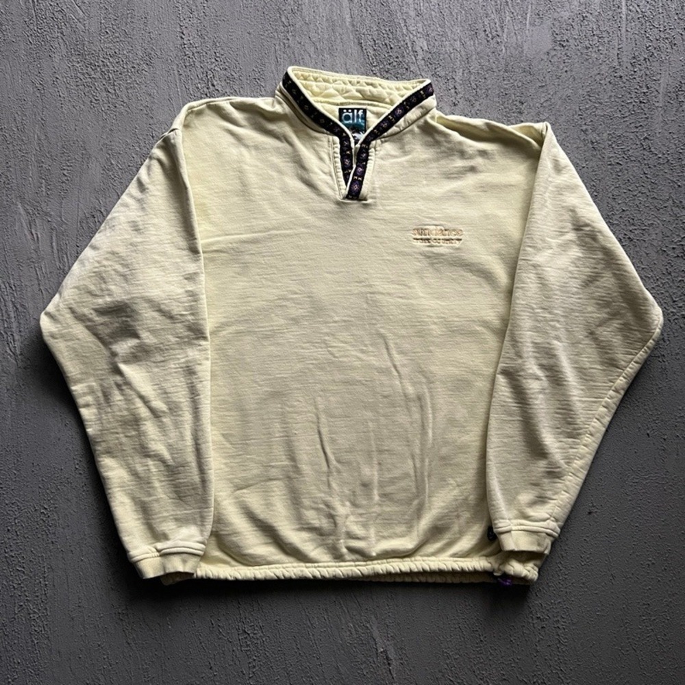 Vintage Alf Sweatshirt Large Yellow 1990s Sundance Cross Country KUHL